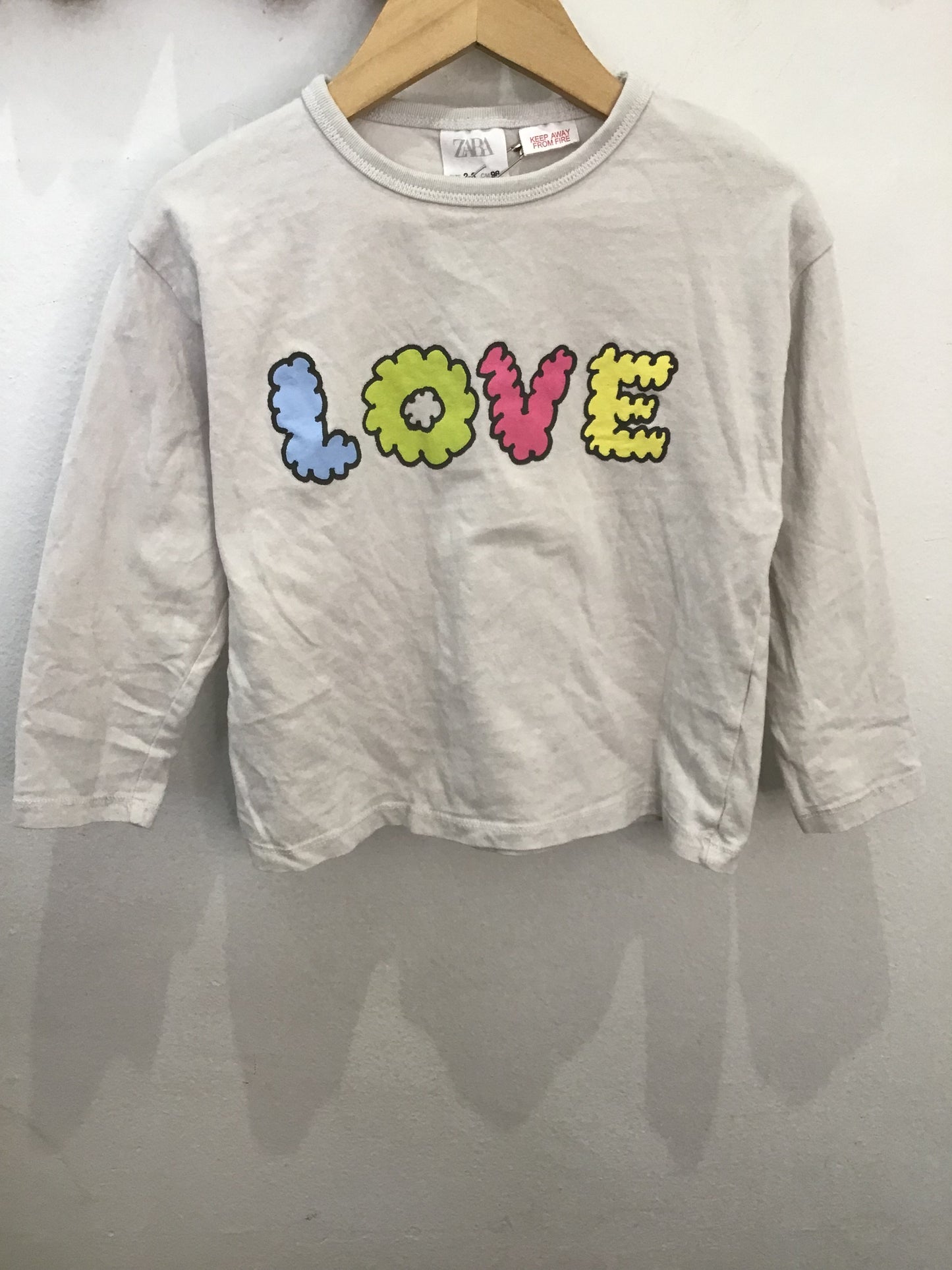 Love bubble font longsleeve 2-3y