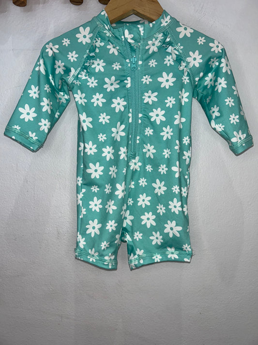 Teal floral swisuit 6m