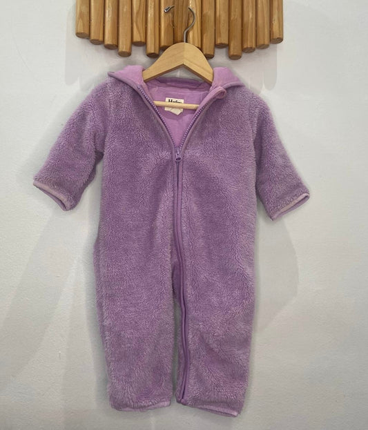 Hatley purple heart fleece bunting 3-6m