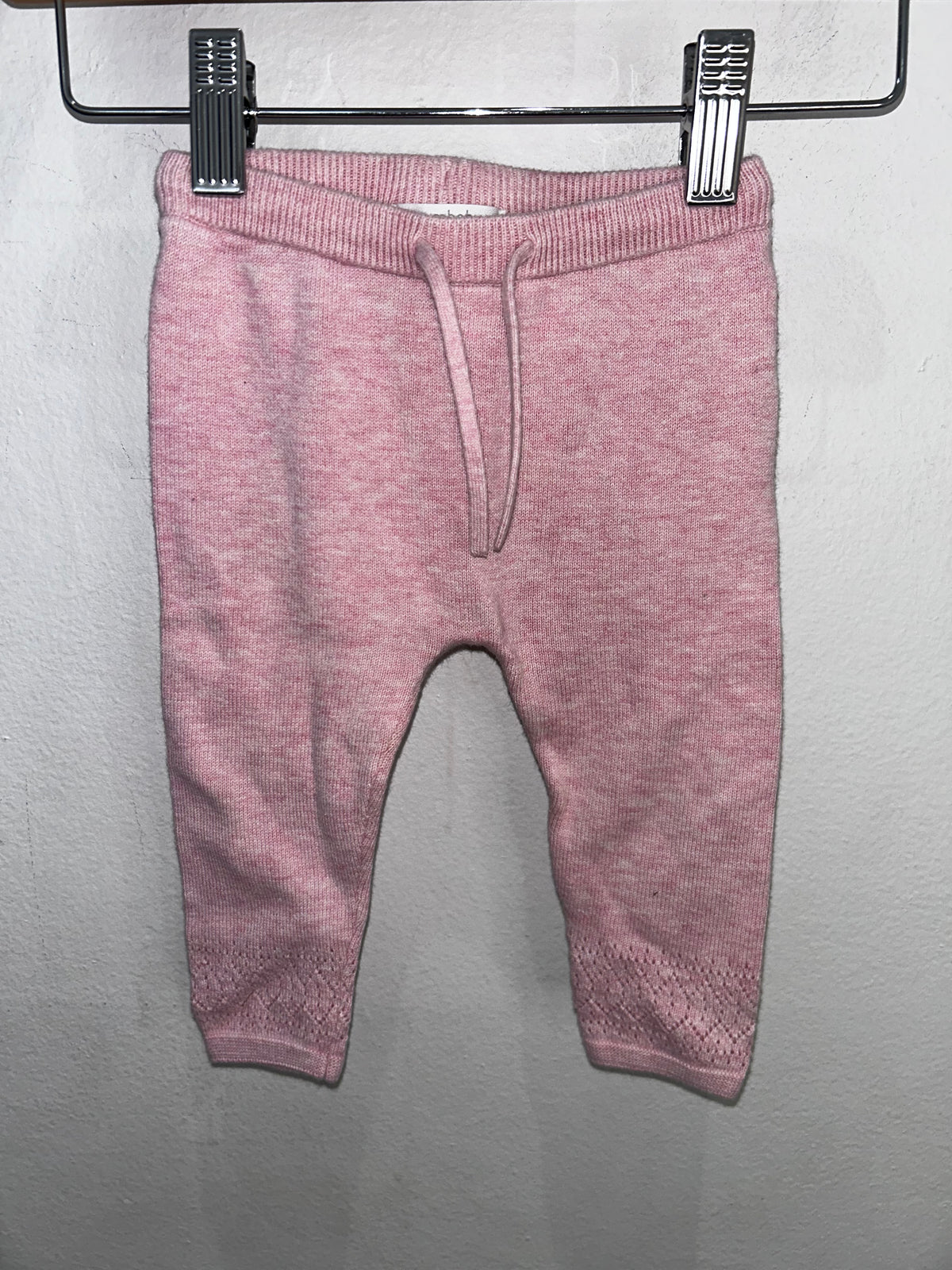 Pink sweater pants 3-6m