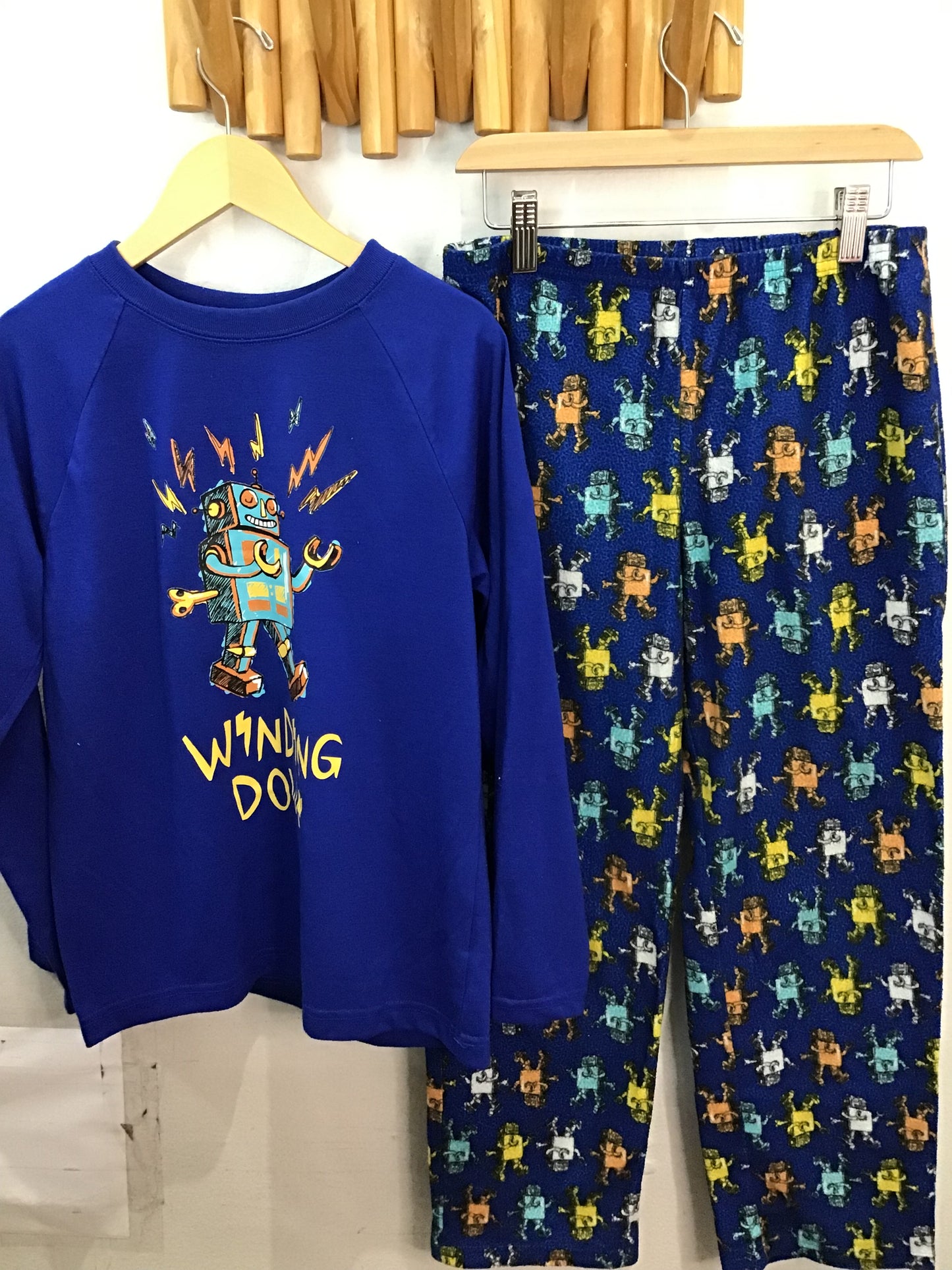 Robot fleece pyjama set 10-12y