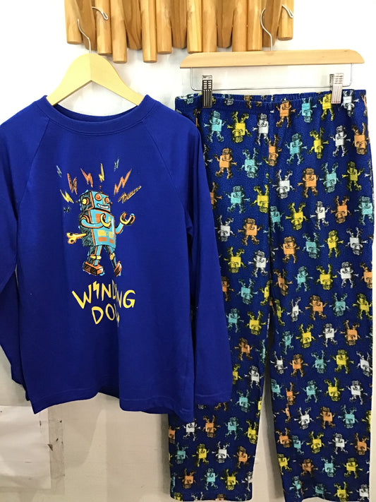 Robot fleece pyjama set 10-12y