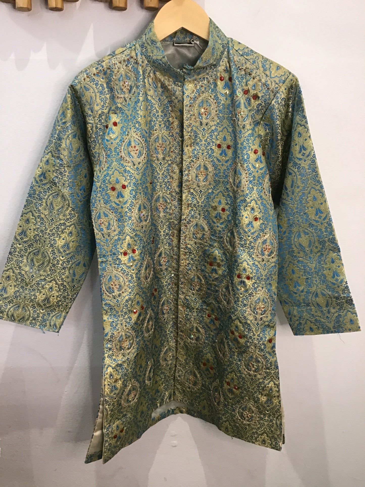 Blue and gold kurta set 6-8y