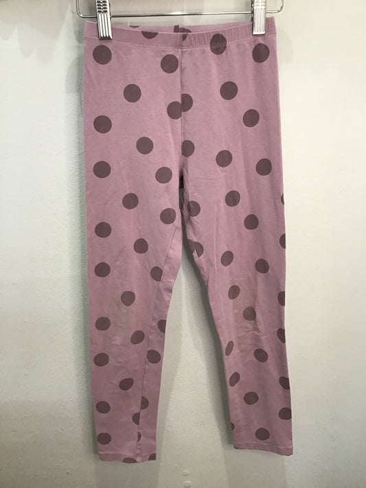 Pink dots fleece lined leggings 9-10y