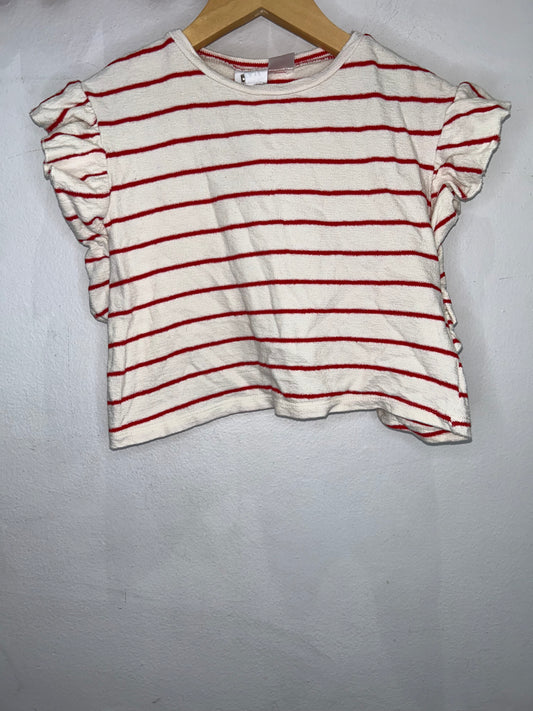 Red stripe tee 3-4y