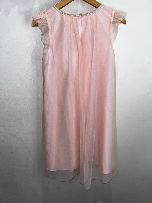 Pink tulle sparkly dress 9-10y
