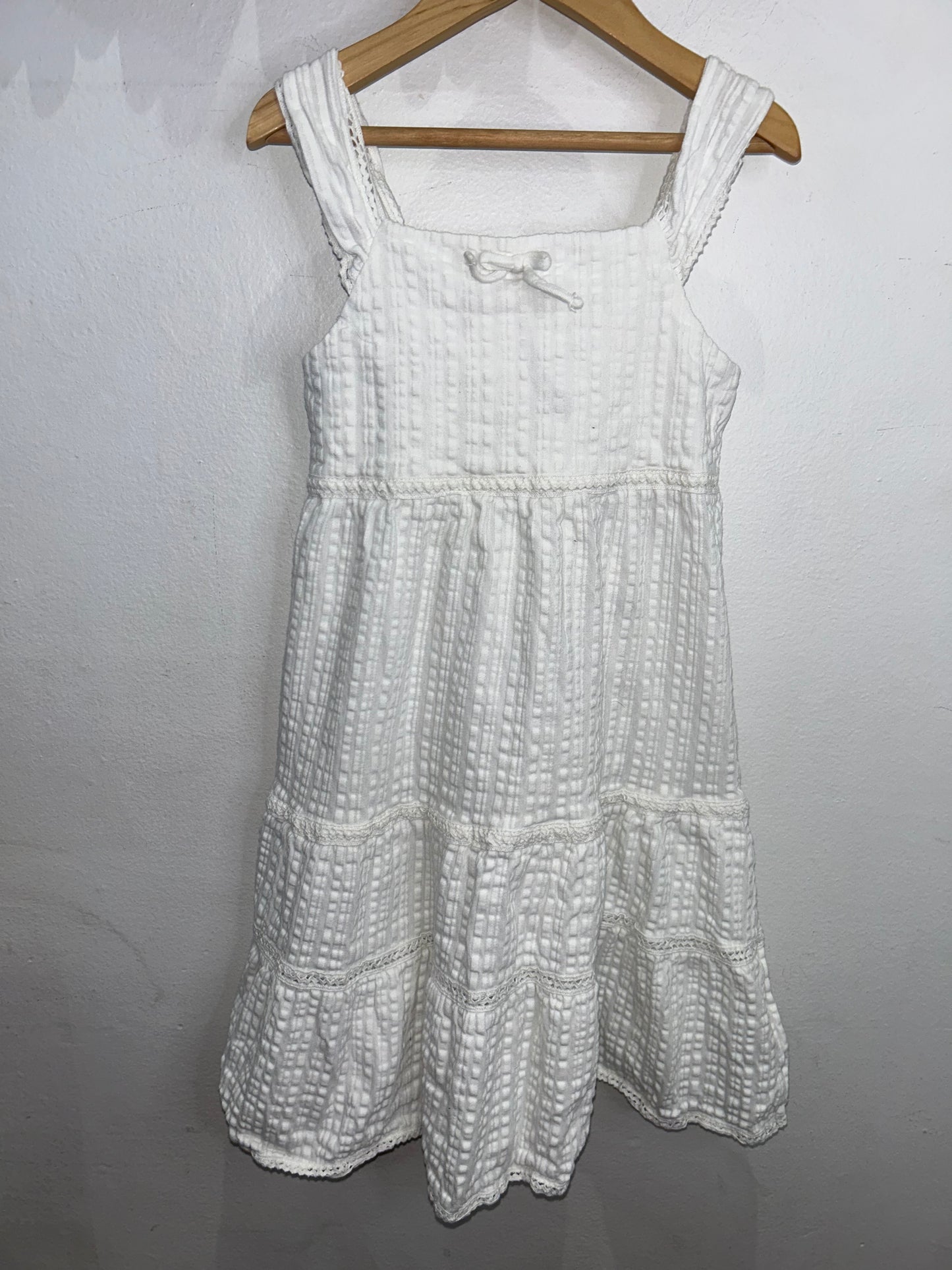 White textured tanktop dress 8y