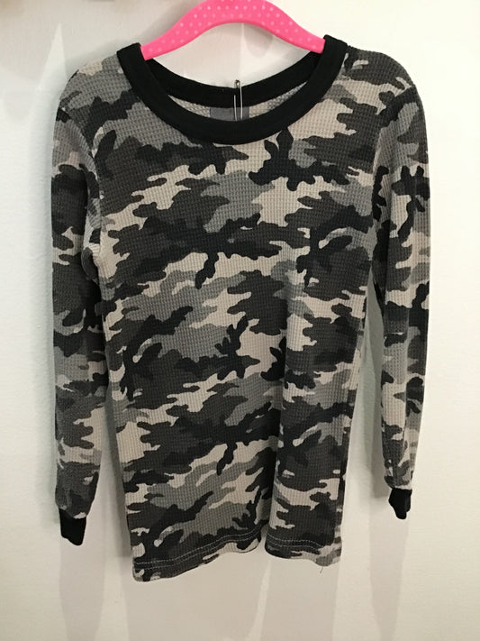 Camo waffle long sleeve 6y