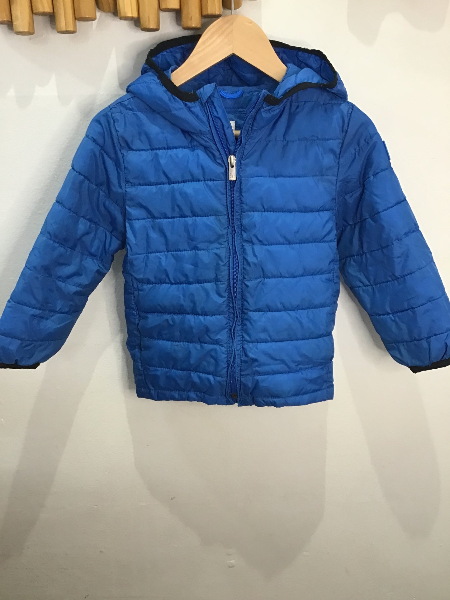 Bright blue packable jacket 4y