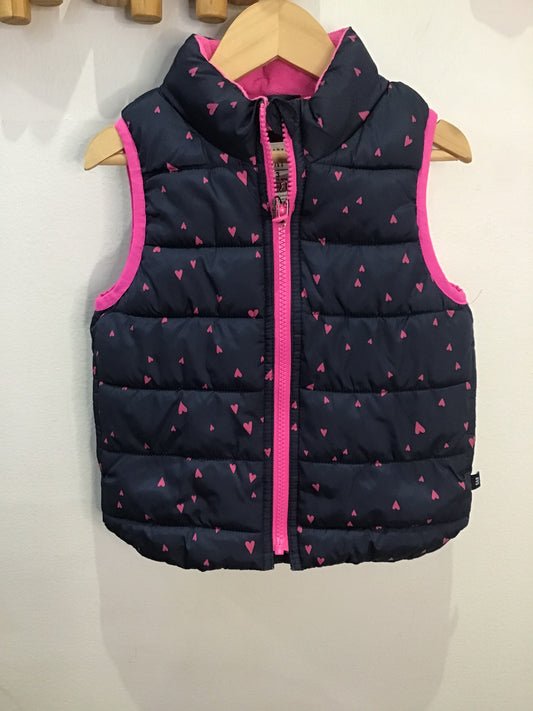 Blue hearts puffer vest 3y