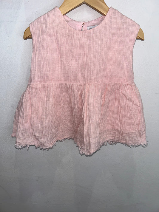 Pink textured tanktop 4-5y