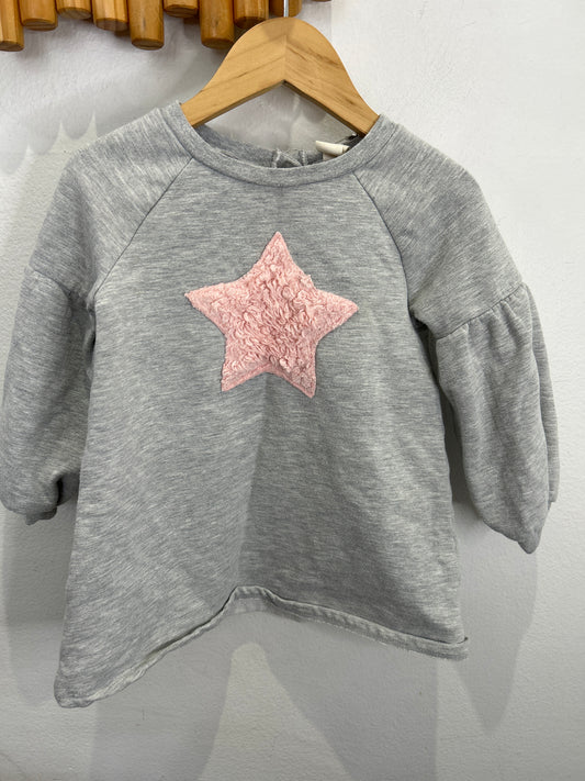 Pink star pullover tunic 12m