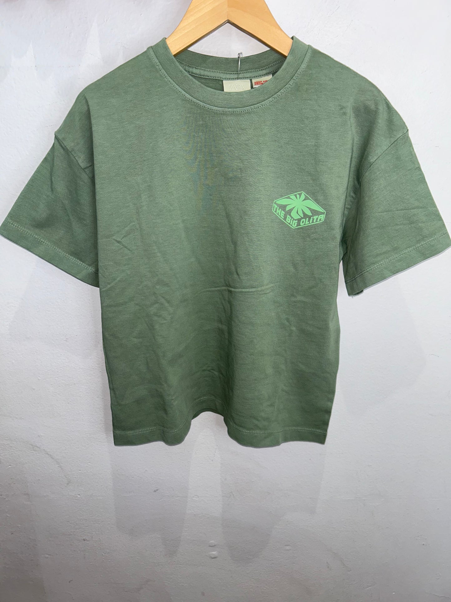 Big Olita green boxy tee 6y