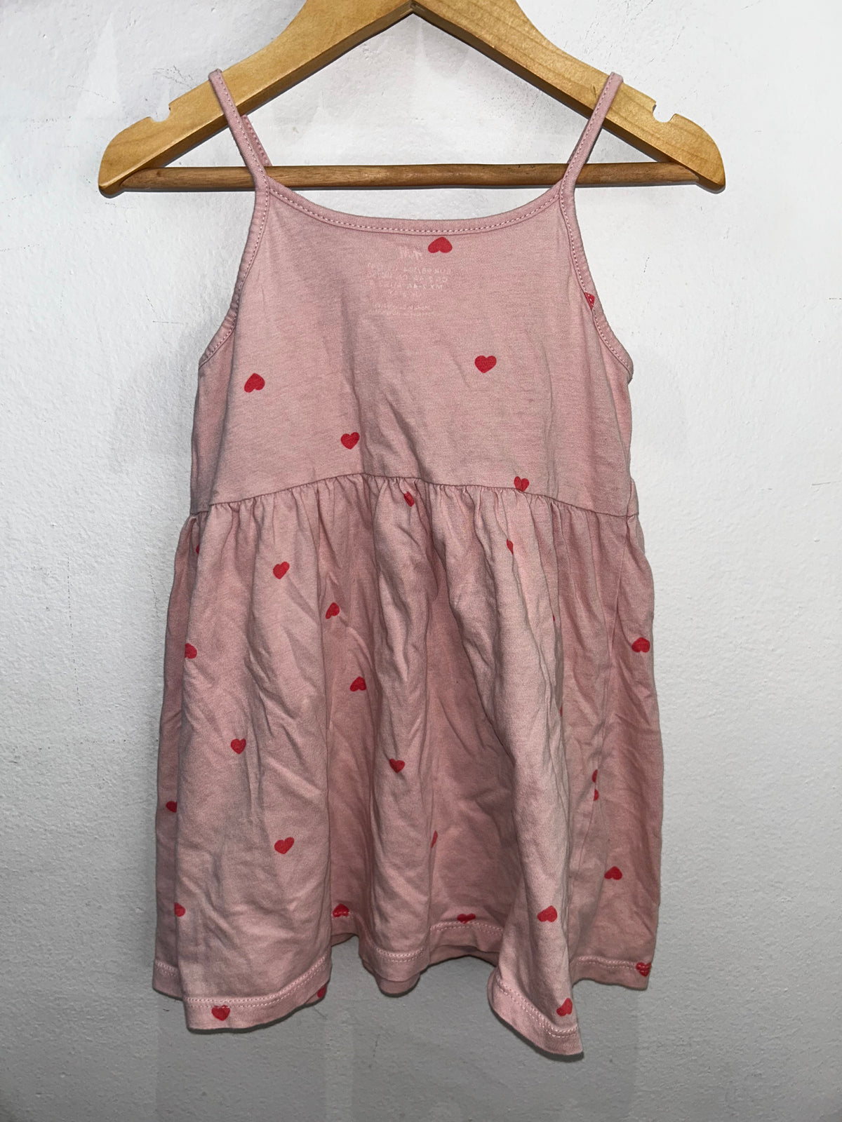 Pink hearts tanktop dress 2-4y