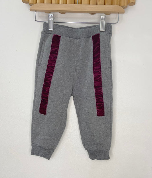 Fleecy grey velour joggers 18-24m