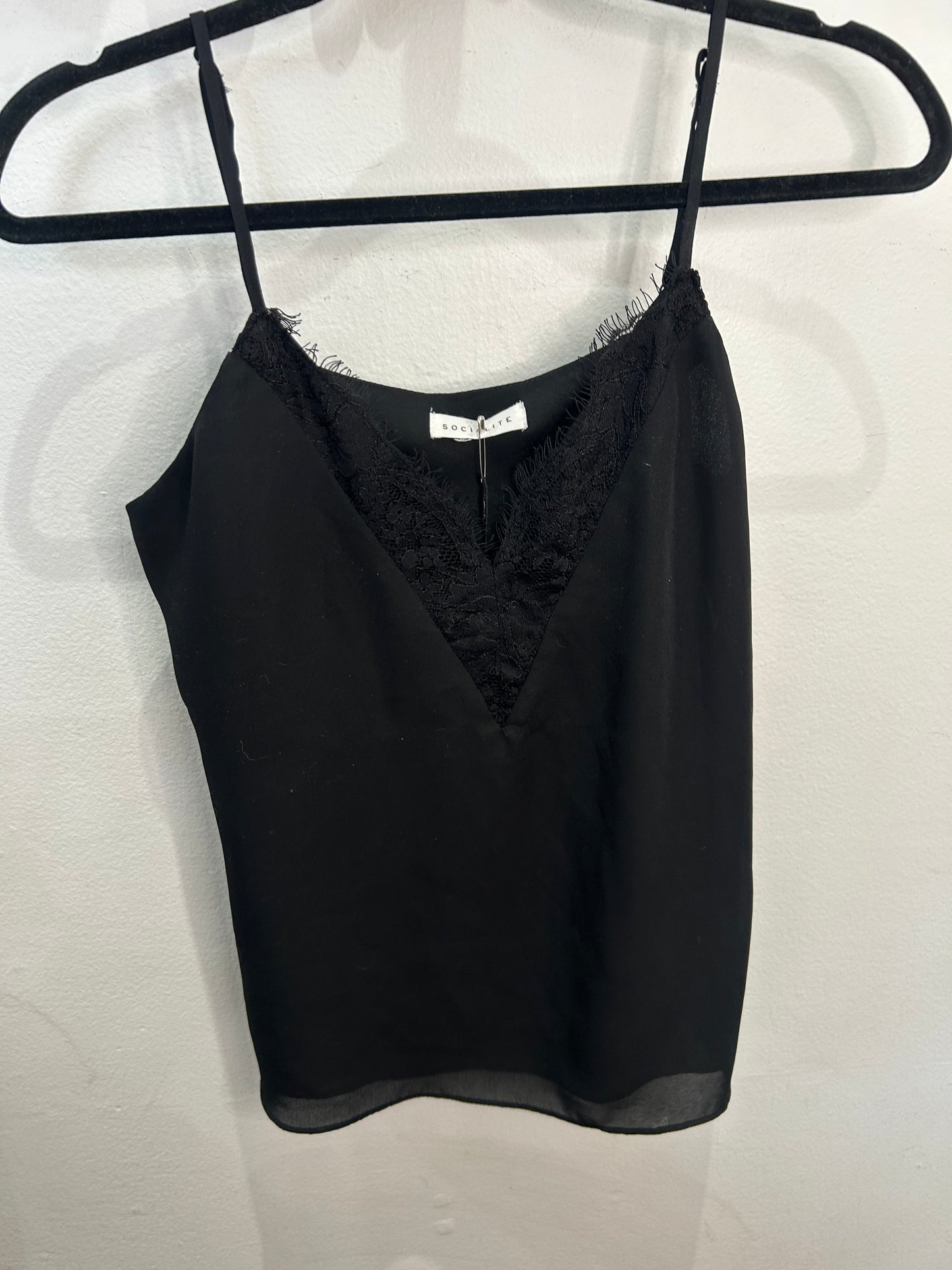 Black lace tanktop - adult S