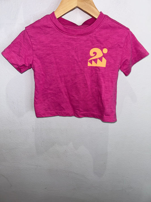 Fun shapes pink tee 12-18m