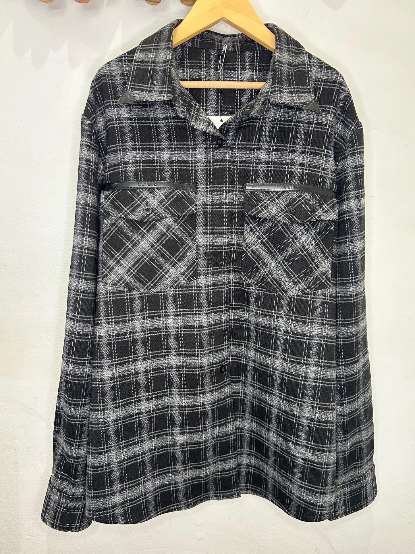 Black flannel shirt- adult S