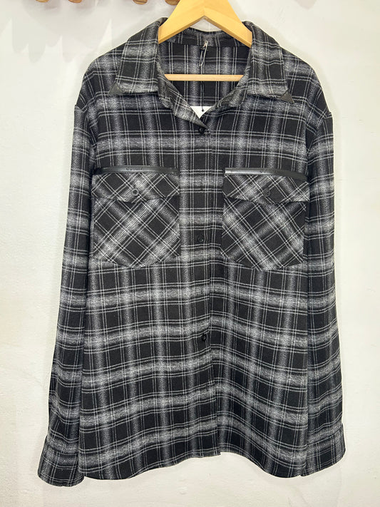Black flannel shirt- adult S