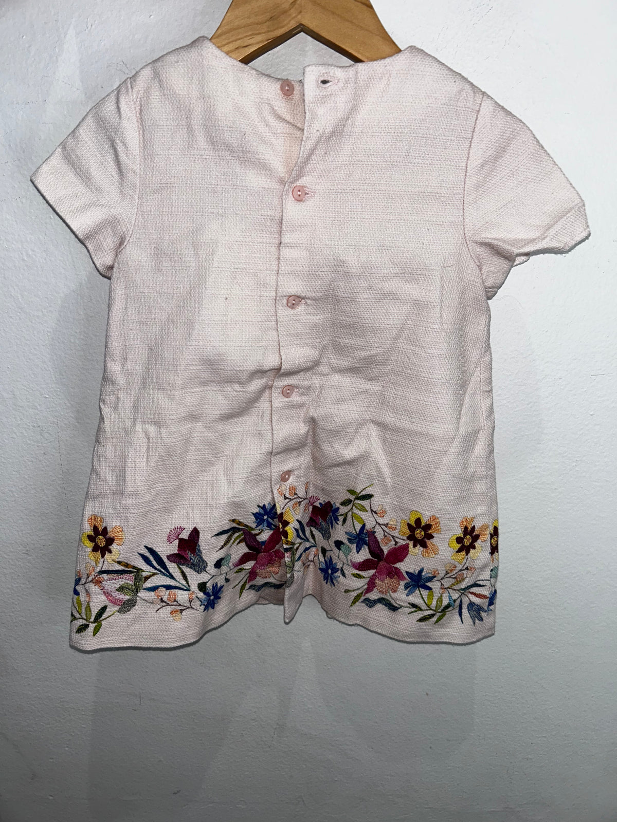 Light pink textured garden dress 12-18m