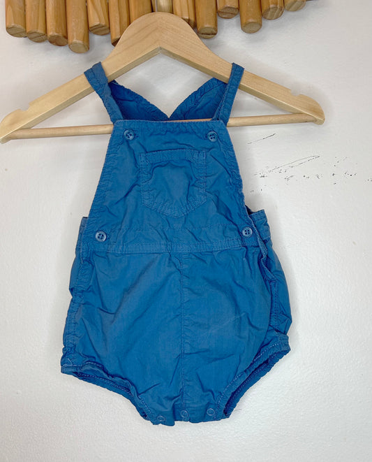 Benetton blue shorty romper 6-9m