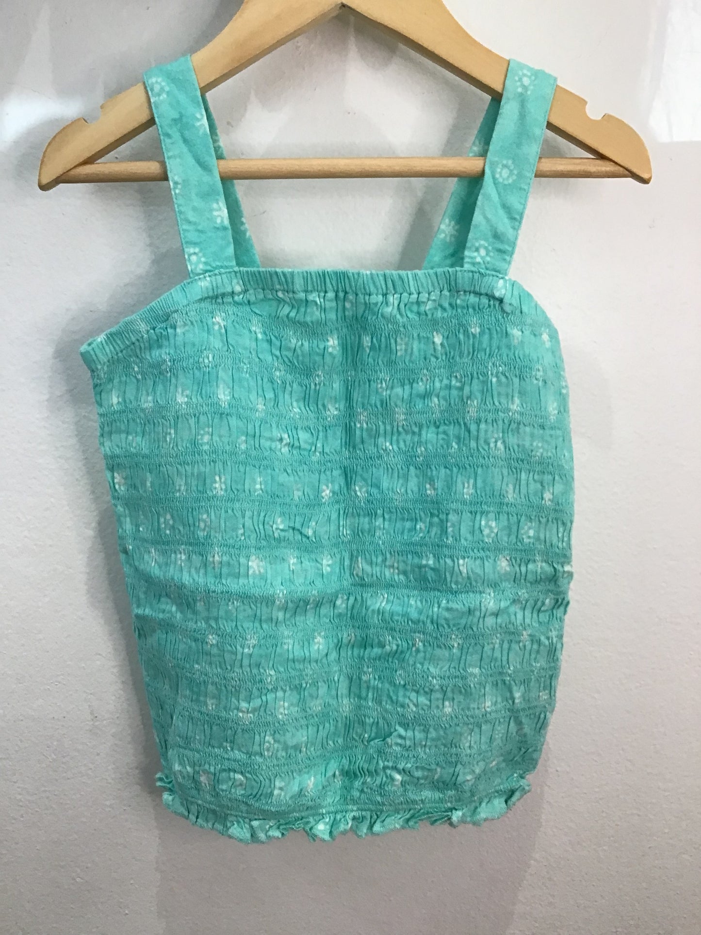 Tanktop blue smocked 5y