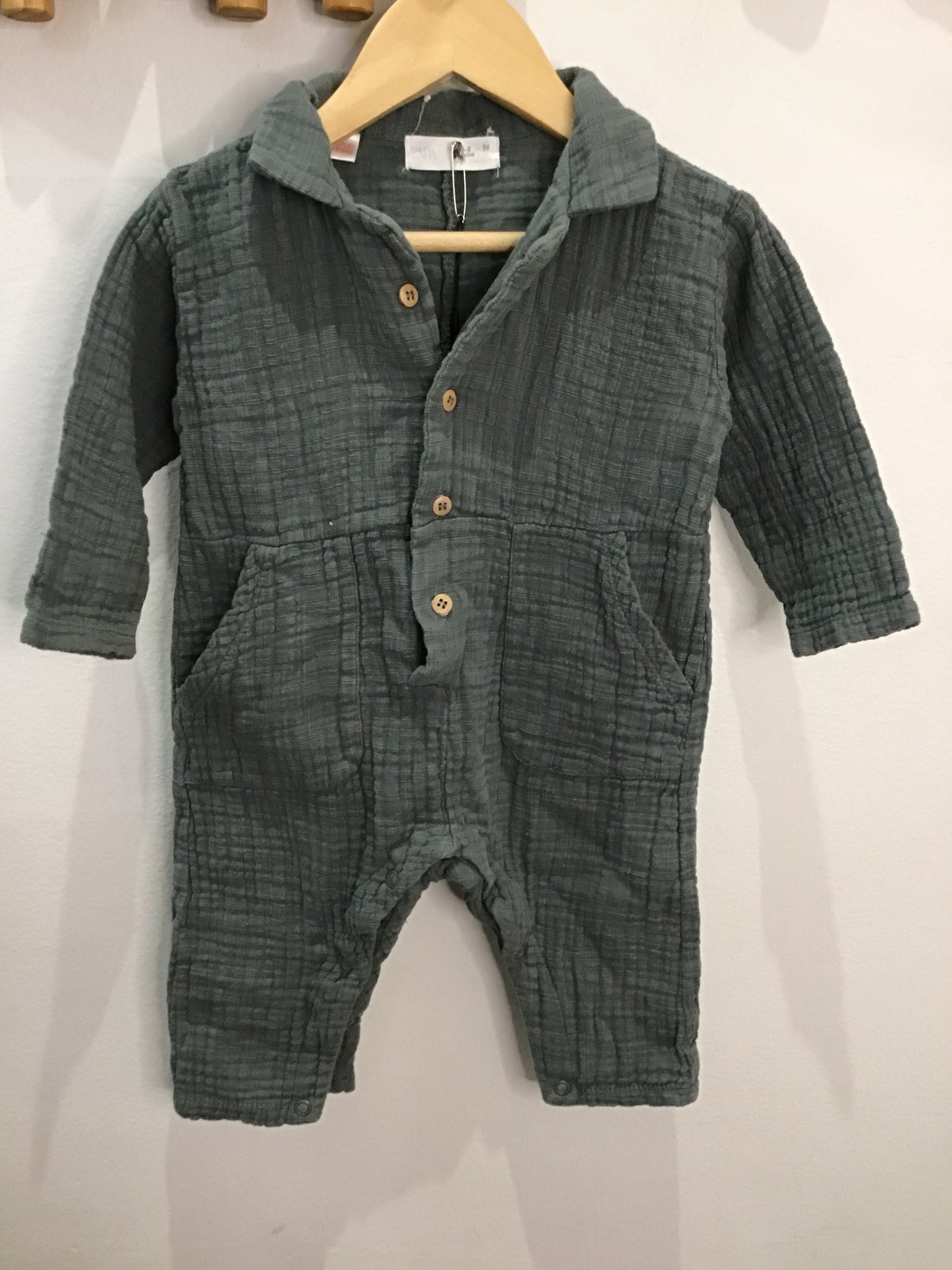 Ash linen shirt romper 6-9m