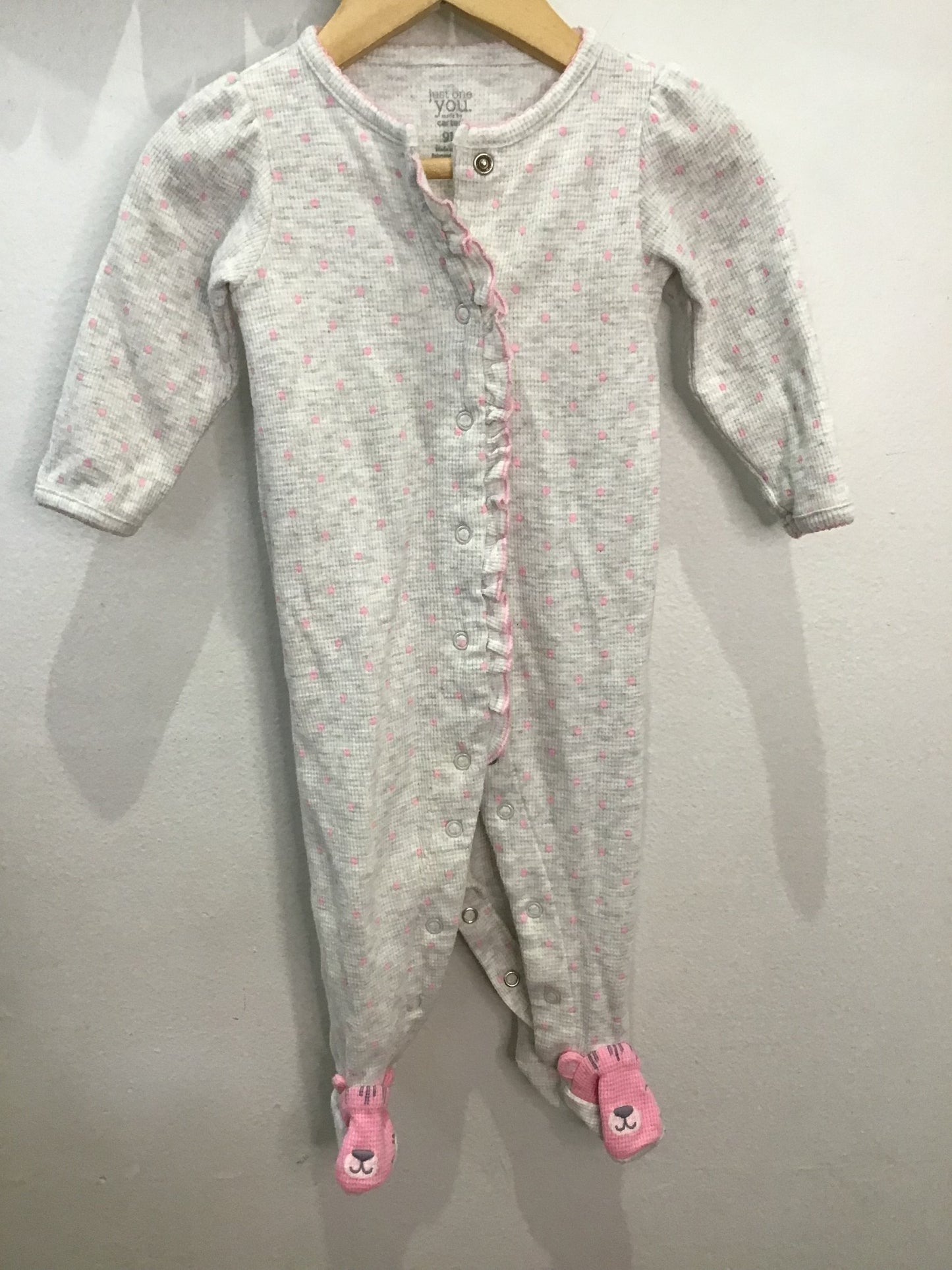 Frilly dots waffle sleeper 9m