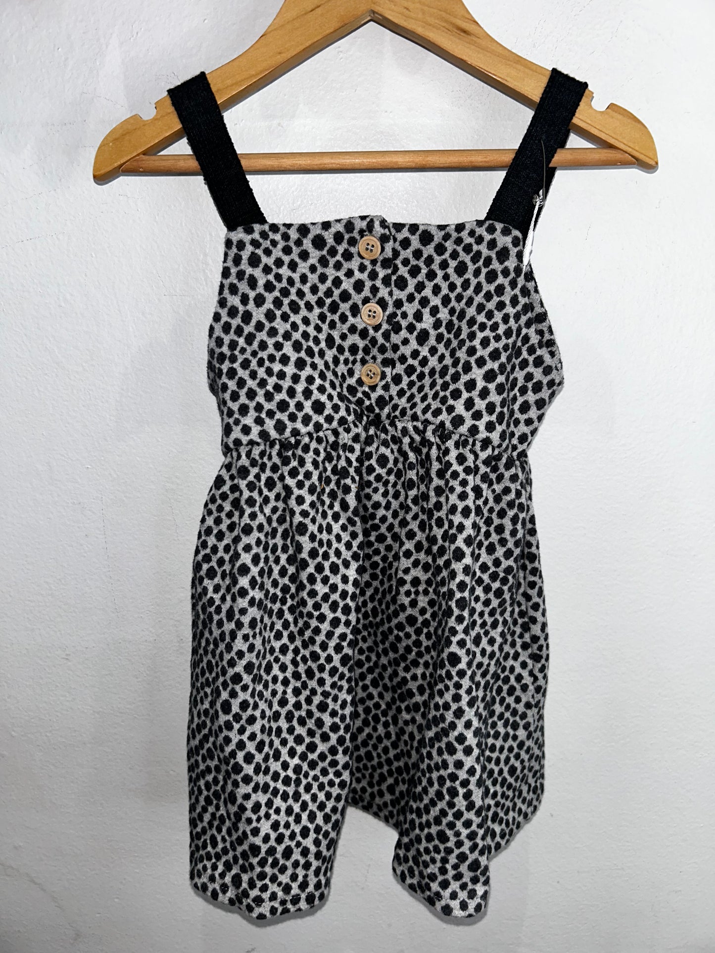 Grey leopard skirt romper 2-3y