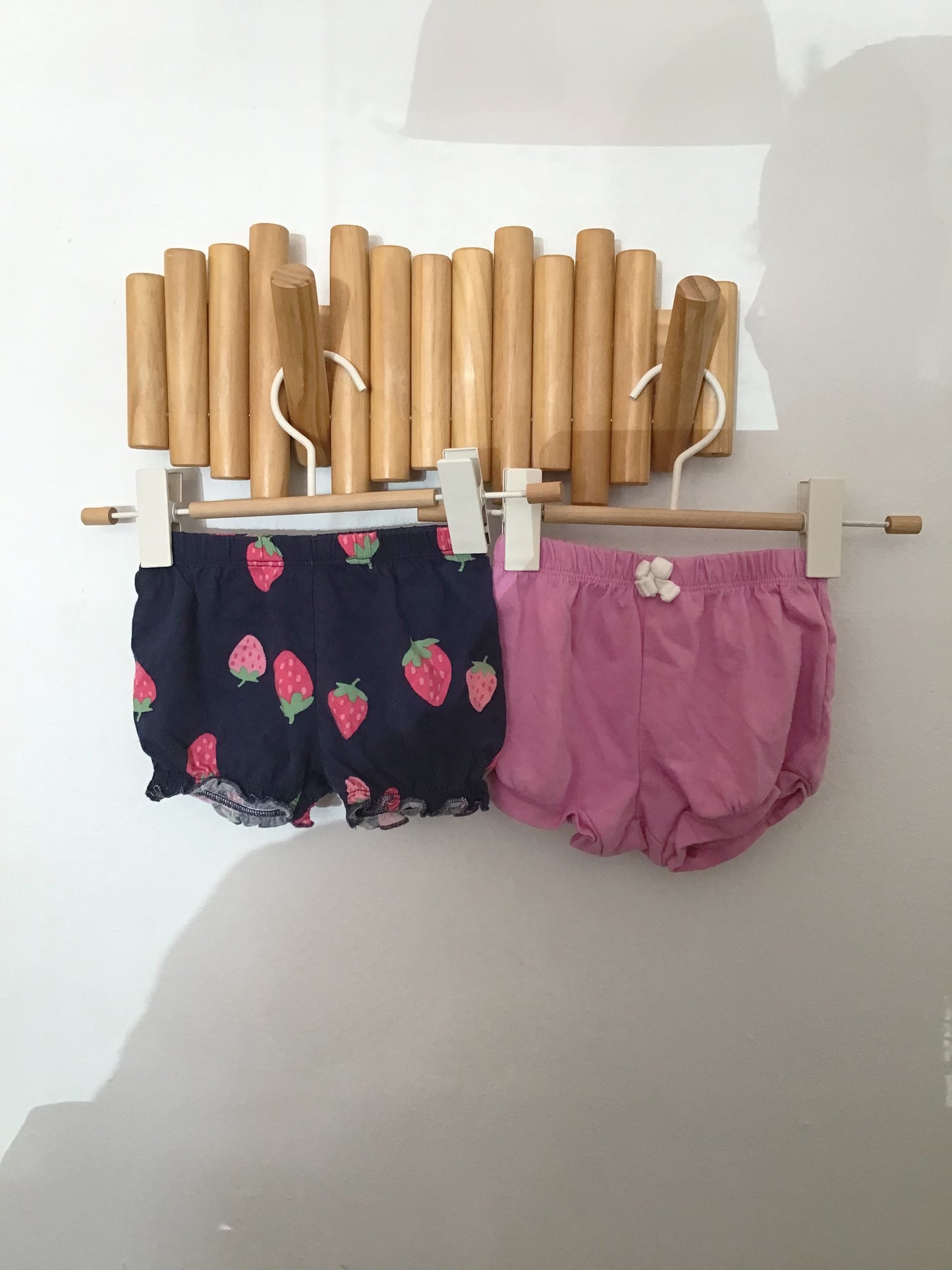 Two pack shorts- strawberry and purple 12m