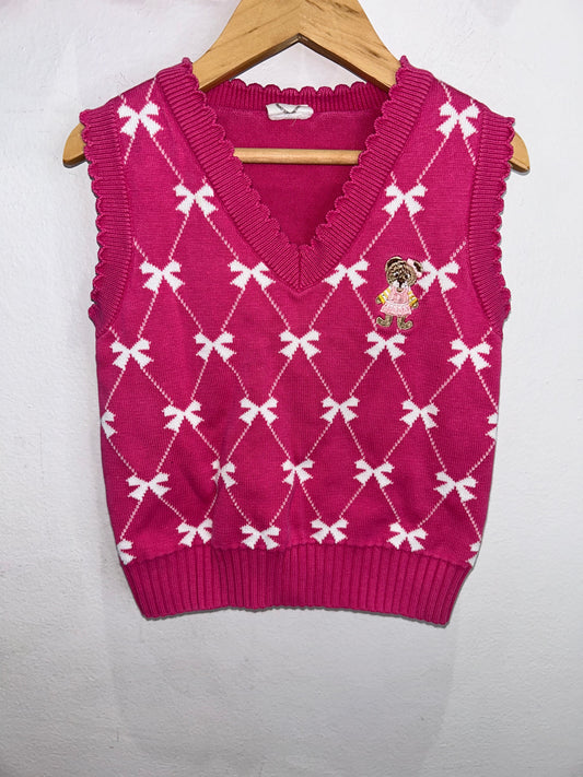 Bows pink vest 5y