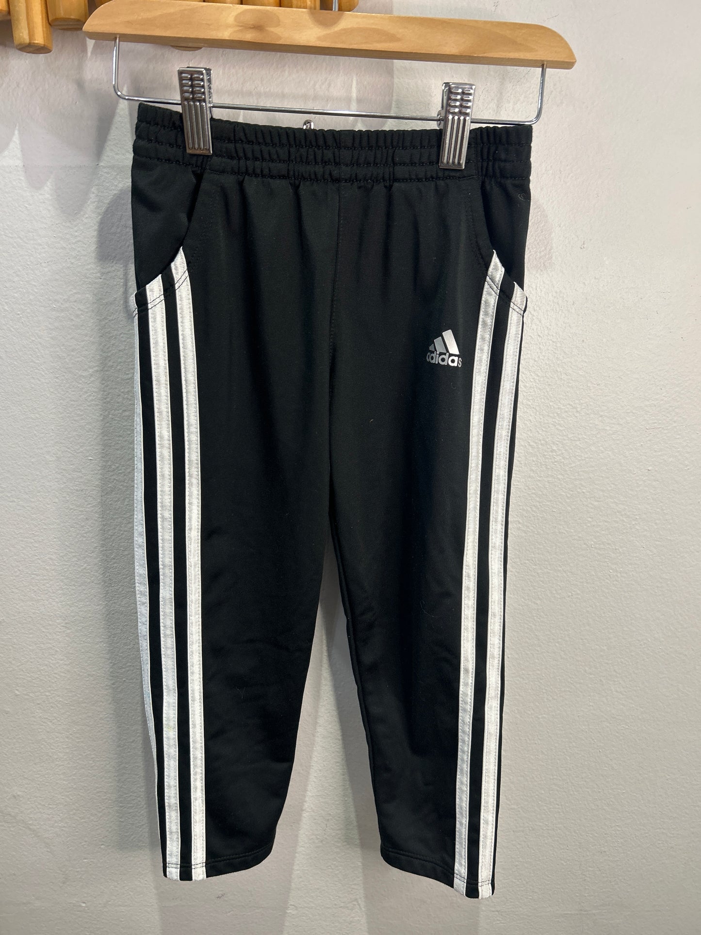 Adidas side stripe track pants 4y