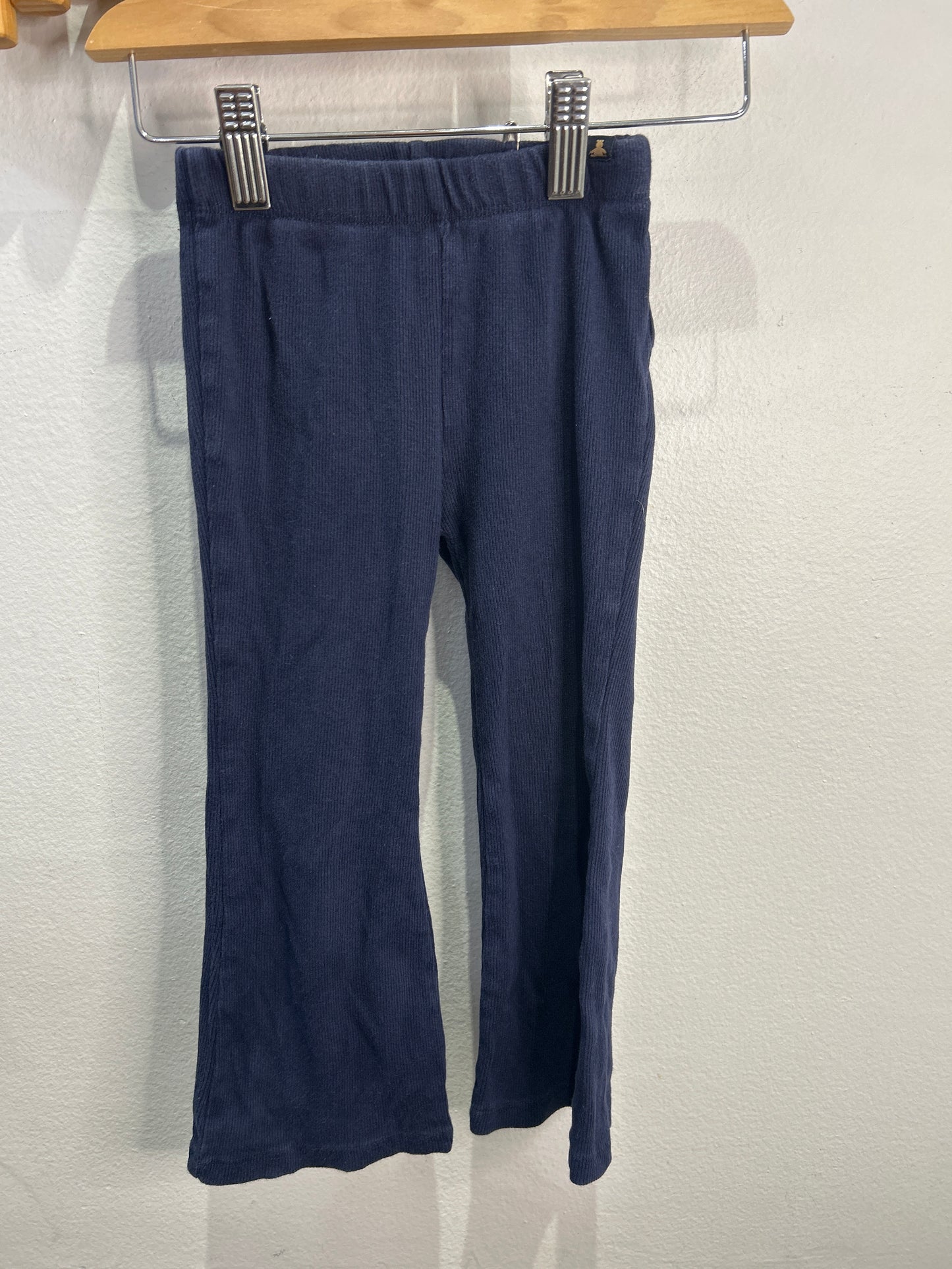 Navy ribbed flare leggings 3y