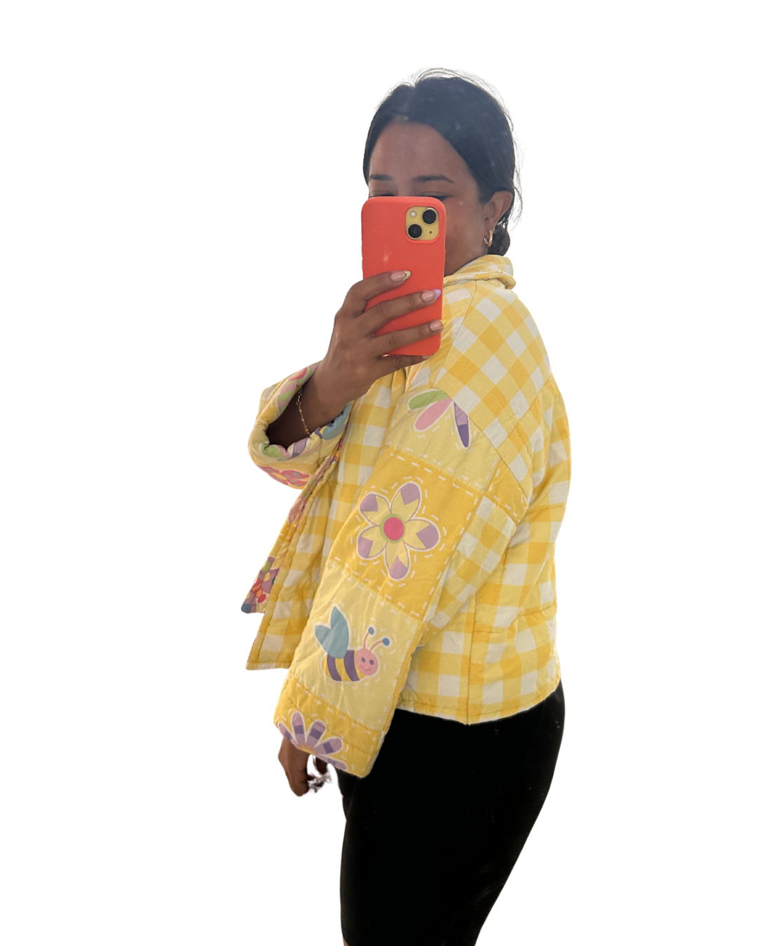 Handmade yellow quilt jacket M/L