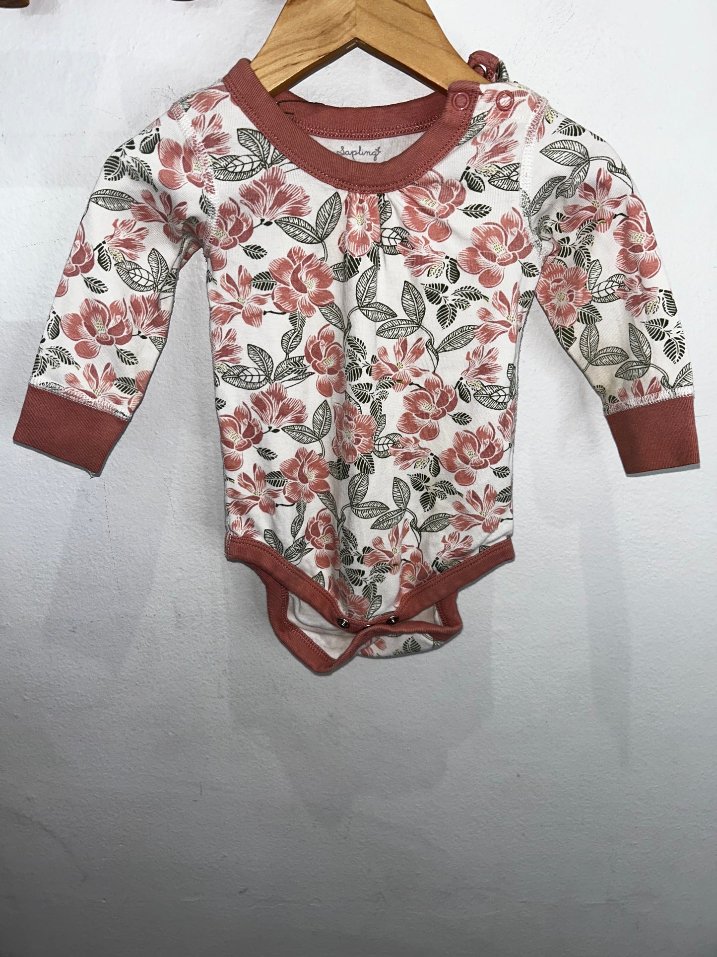 Longsleeve floral onesie 6-12m
