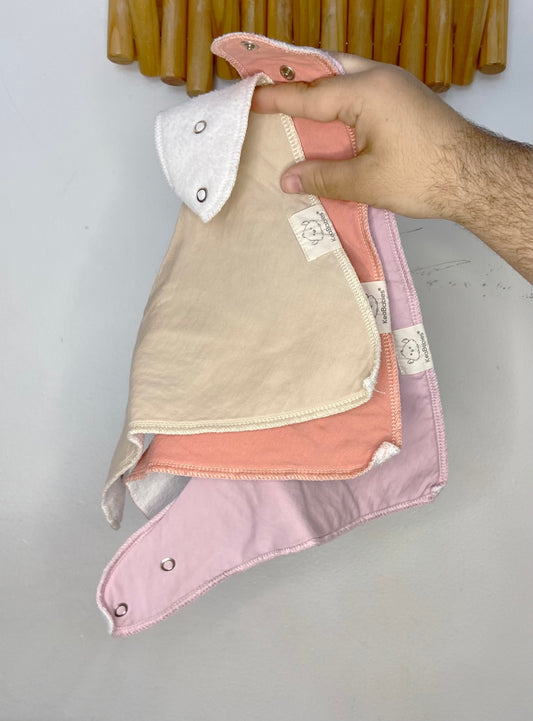 Three pack pastel bibs