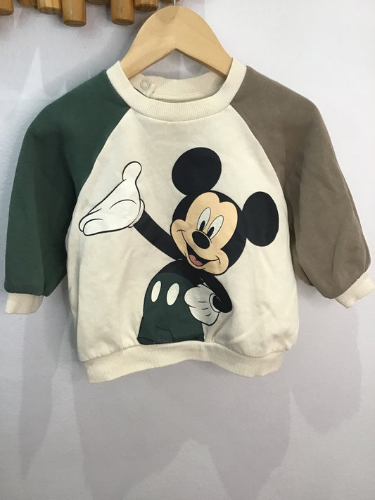 Pullove Mickey green 6-9m