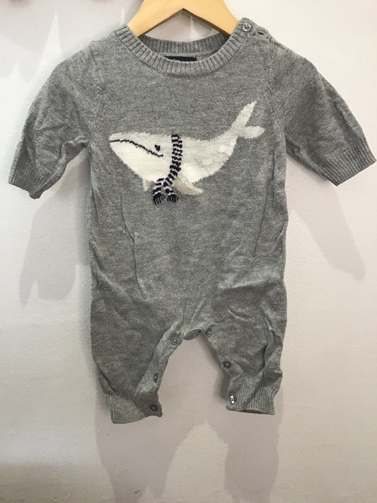 Romper sweater winter shark 0-3m