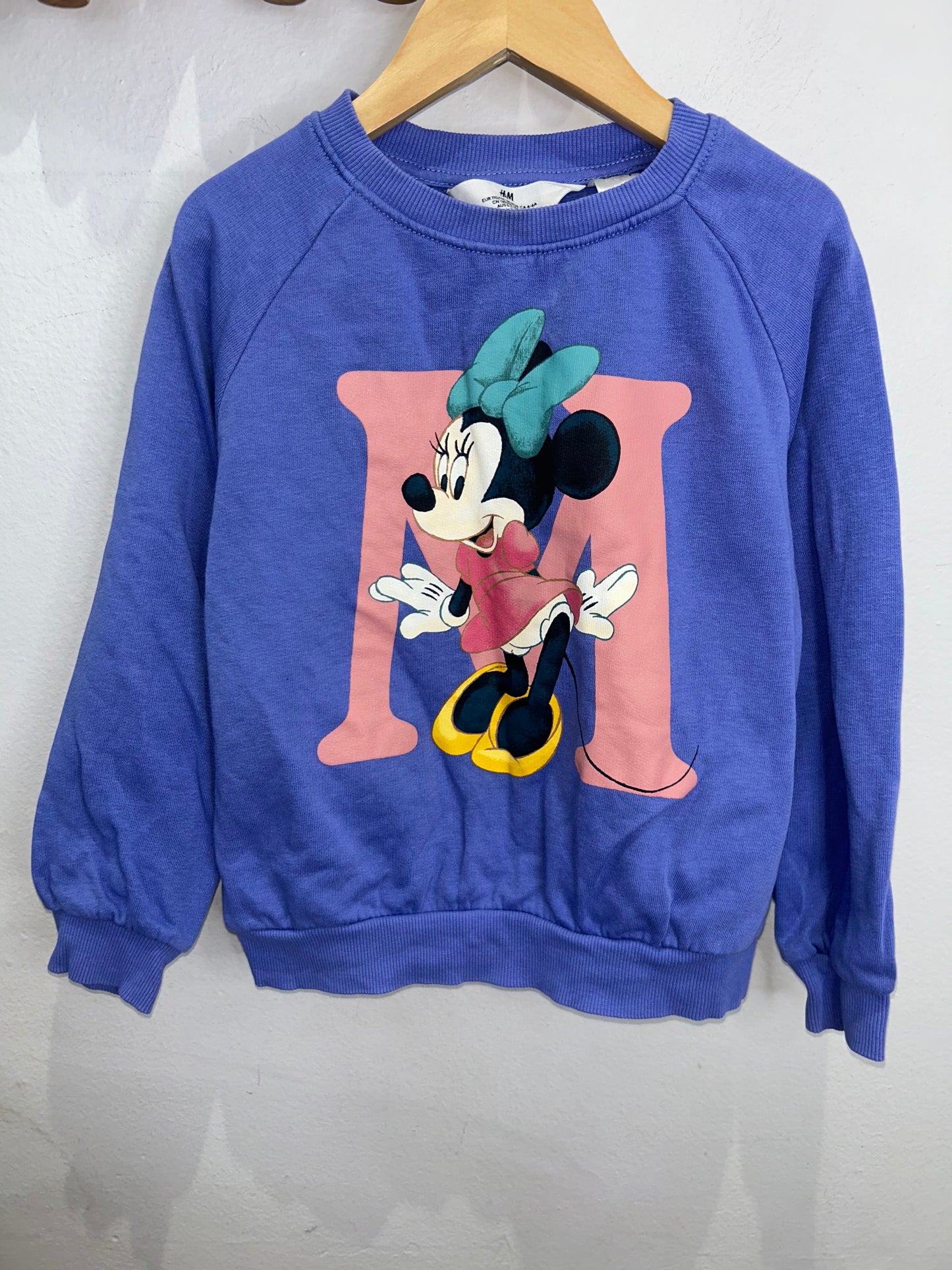 Purple M for Minnie pullover 4-6y
