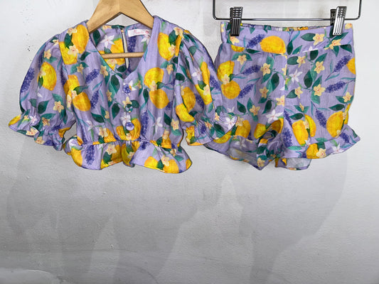 Purple floral set 4y