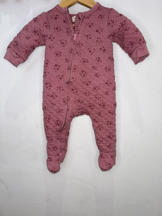 Pink quilted sleeper 3-6m