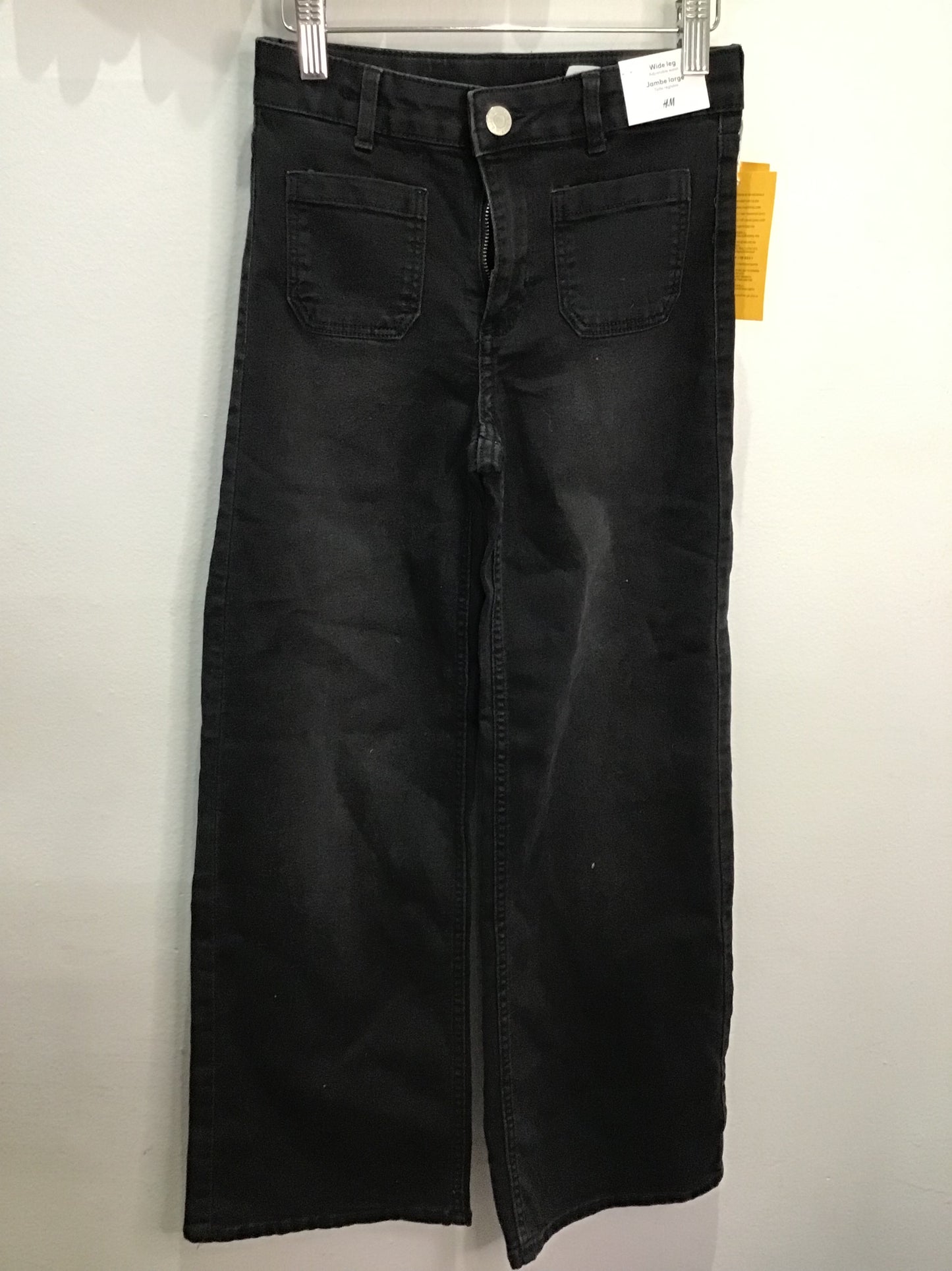 Black wide legged jeans 9-10y