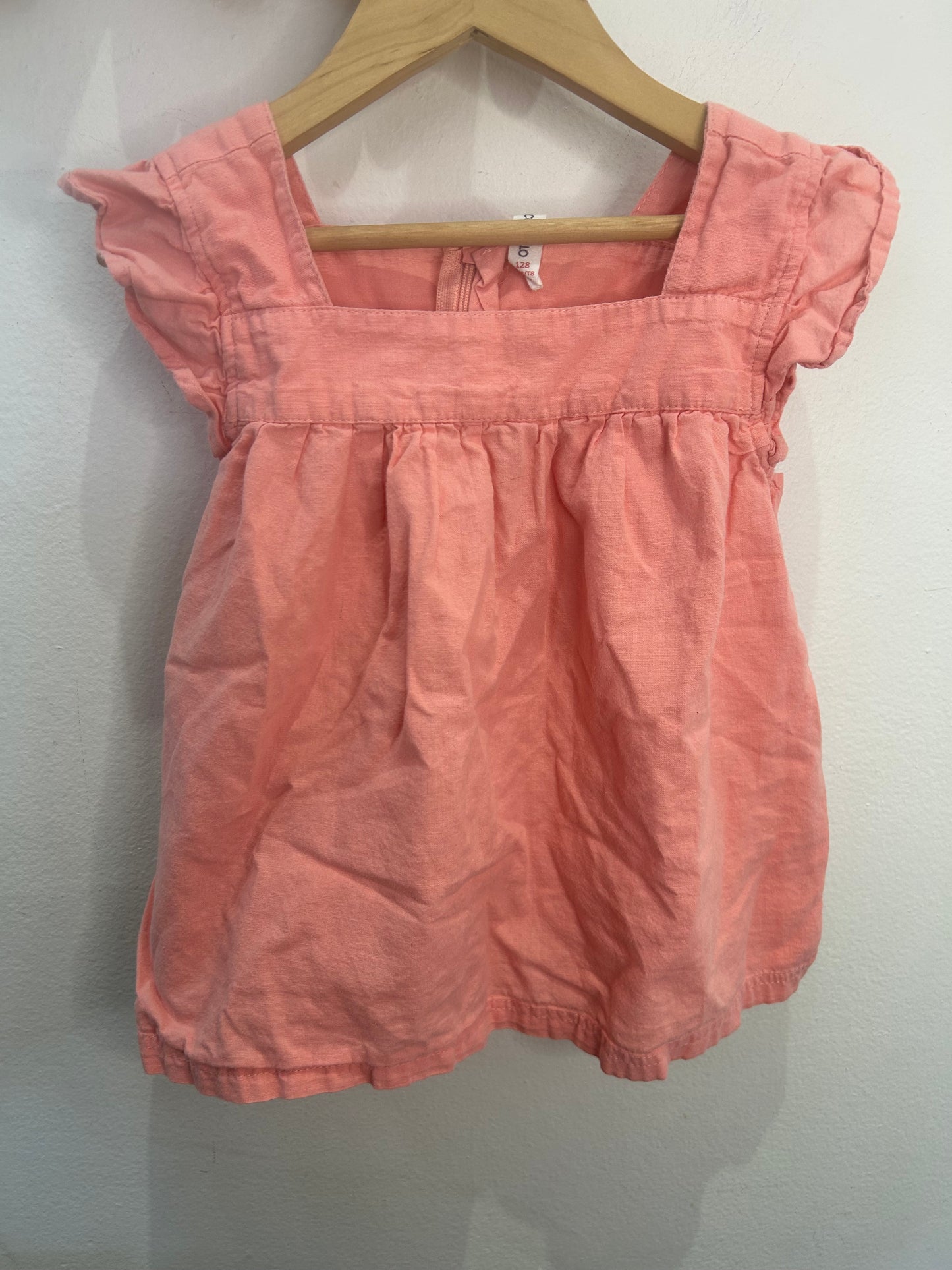 Pink linen blouse 8y