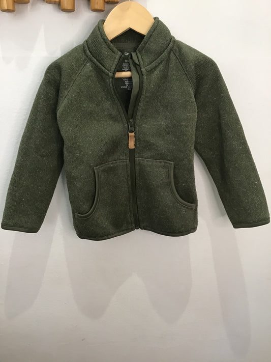 Olive green zip-up 3y