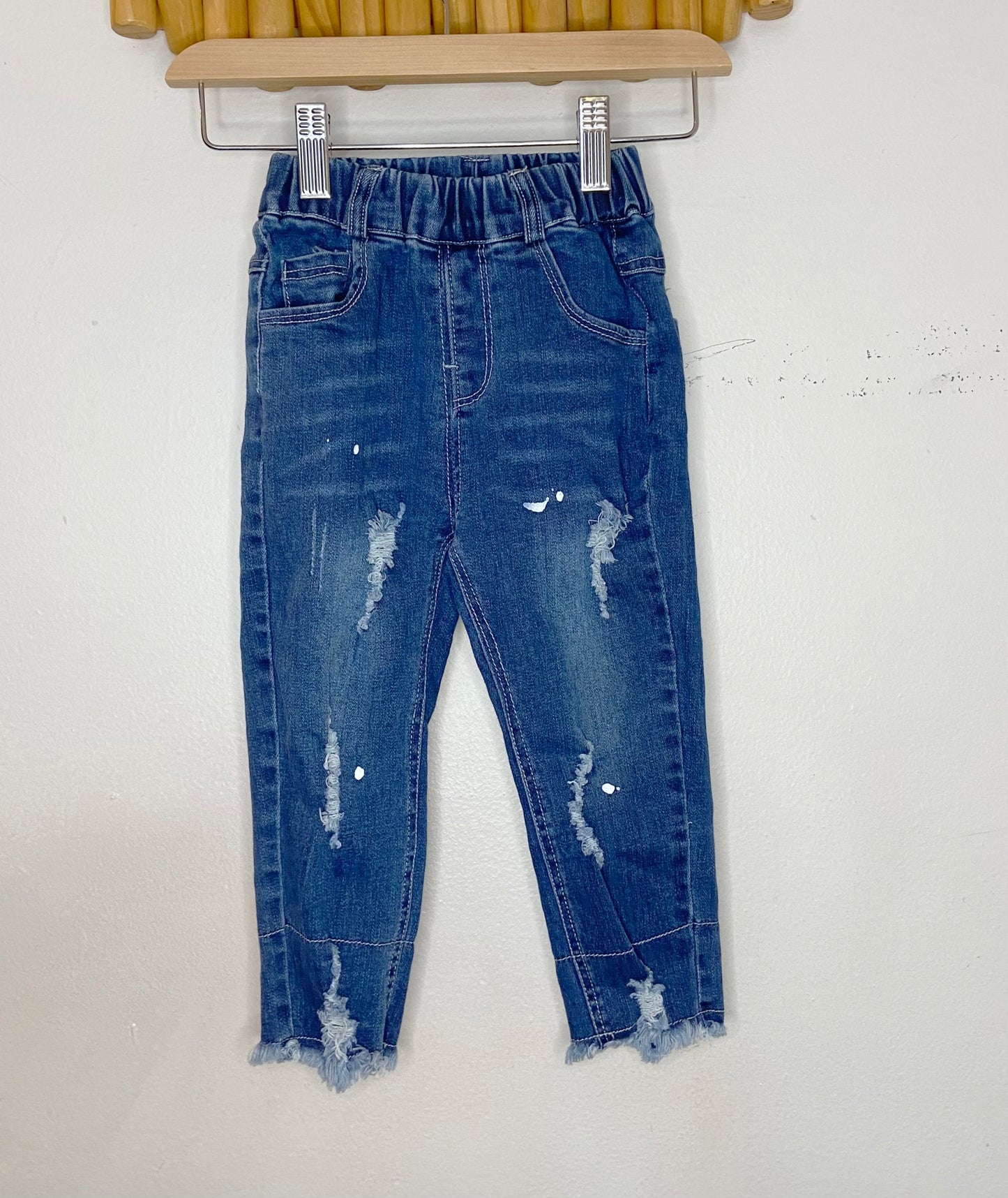 Distressed pull-on skinny jeans 18-24m