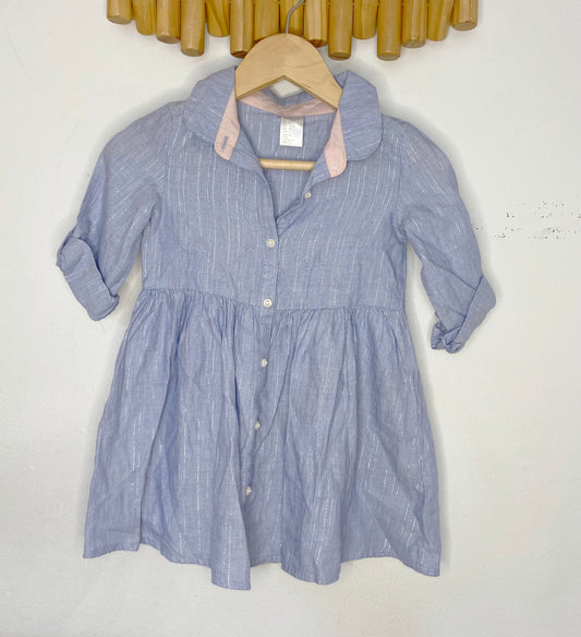 Soft blue shirt dress 18-24m