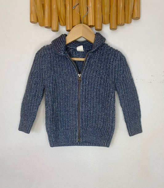Blue zip up knit sweater 18-24m