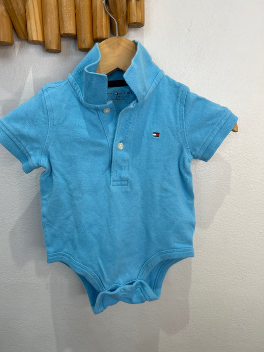 Sky blue polo onesie 12m