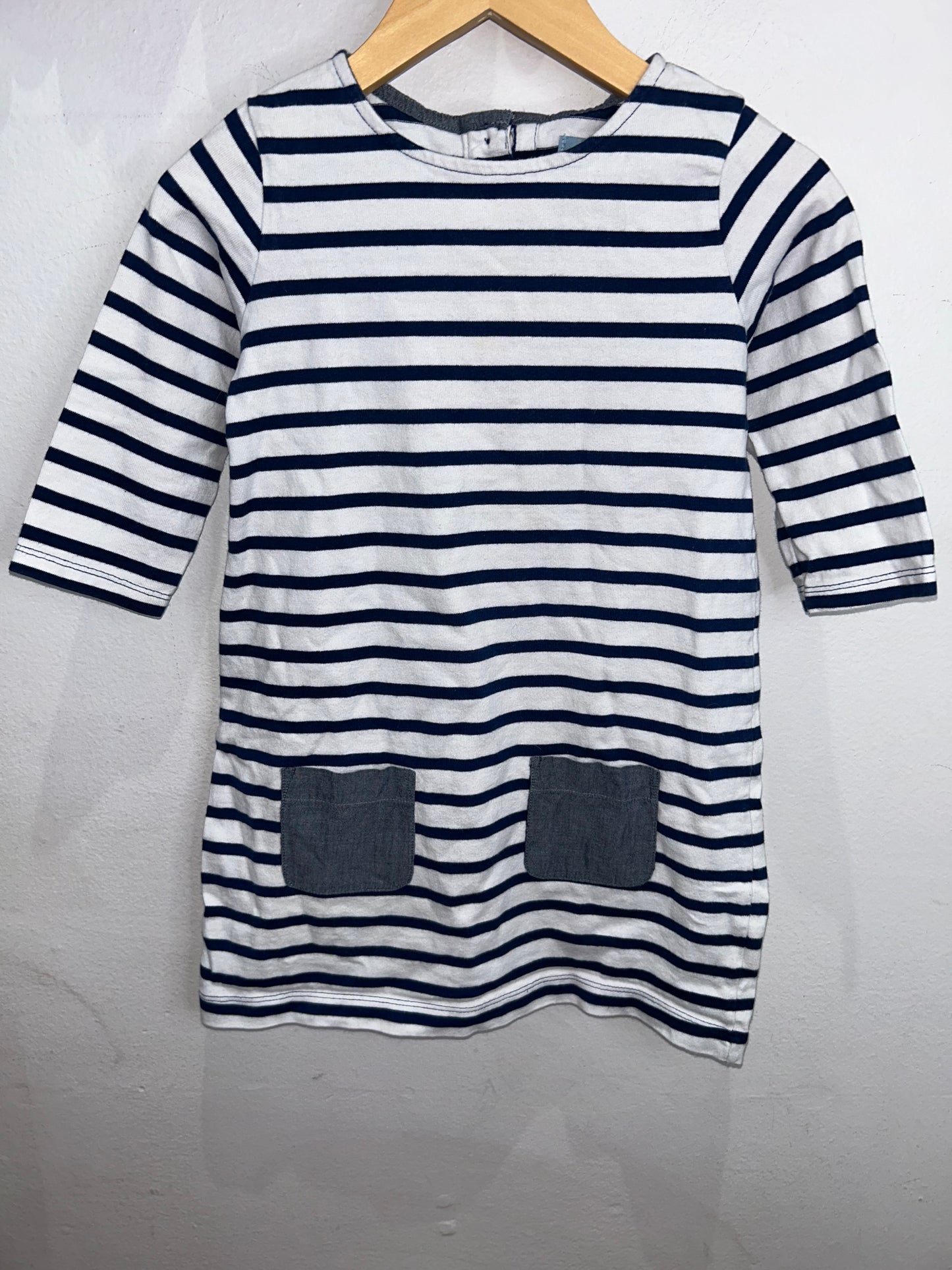 Striped thick pocket dress 5y
