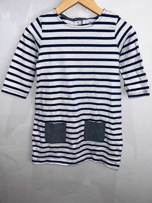 Striped thick pocket dress 5y